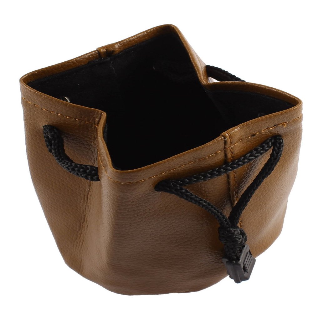 Ruilogod Faux Leather DSLR Camera Lens Protector Carry Pouch Case Bag Brown