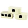 Ruilogod 3 Pcs 4 Port RJ11 6P2C Female f/f ADSL Splitter Connector Beige view 1