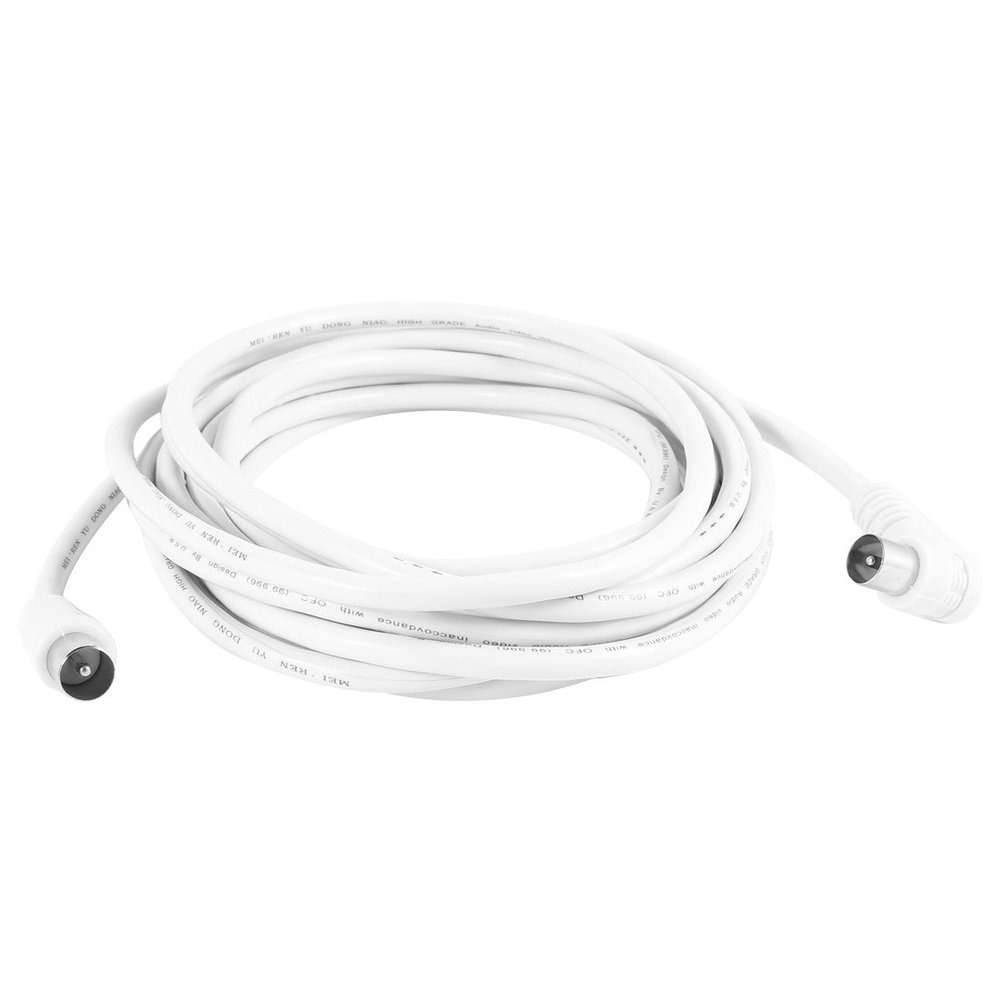 Ruilogod 5M 16ft Male to Male TV Coaxial wxd3 Fly Aerial Cable Cord White (id: f16 33c 306 947 b9b
