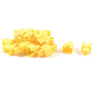 Ruilogod Network Cable Boots Cap Cover for RJ45 Connectors Yellow 30 Pieces