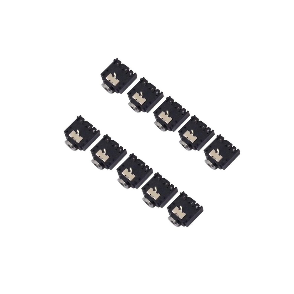 10pcs DIP PCB Mount 5 Pins 3.5mm Socket Headphone Stereo Audio Jack