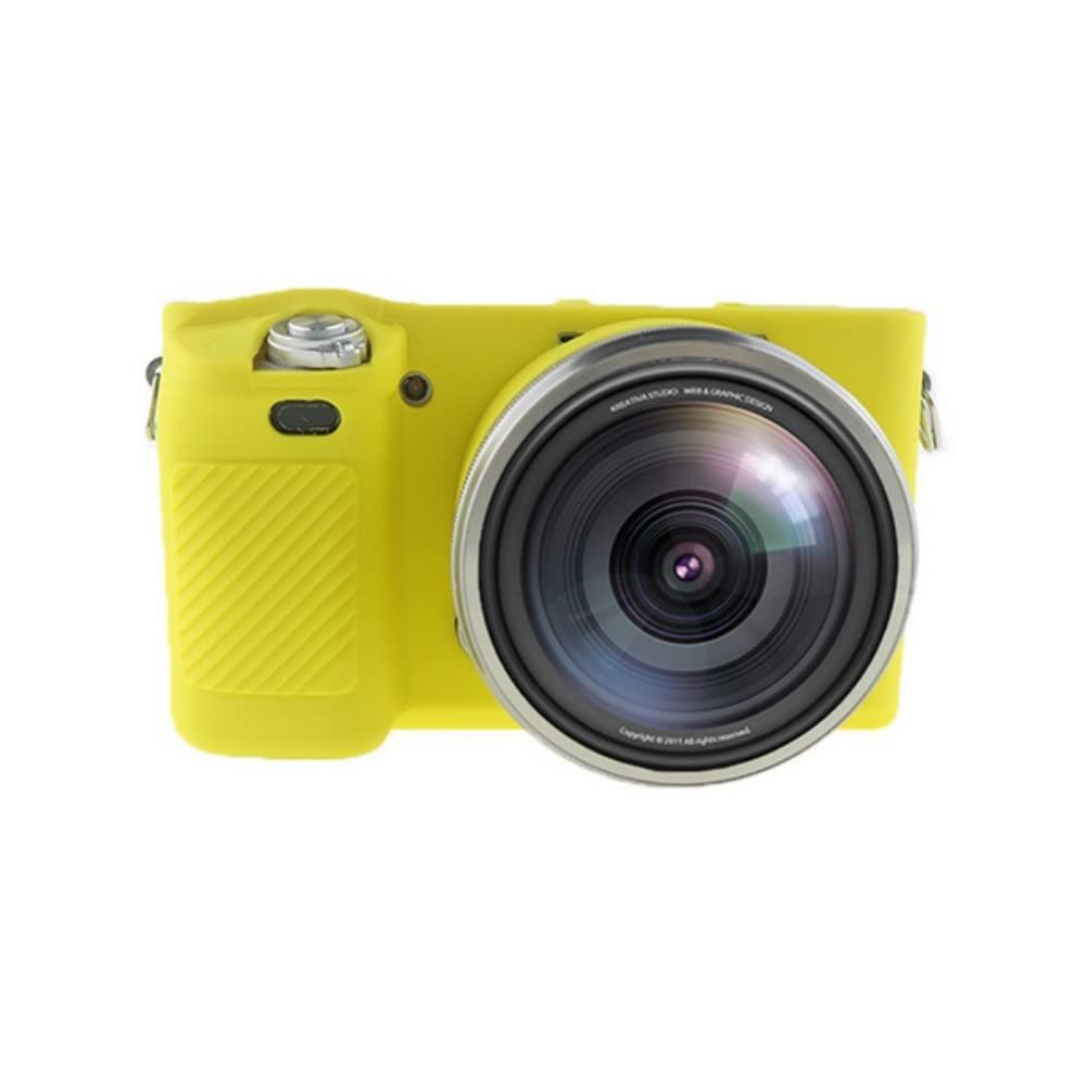 Camera Soft Silicone Case Bag Yellow Rubber Armor Skin Body Cover Protector for Sony Alpha A6000 camera