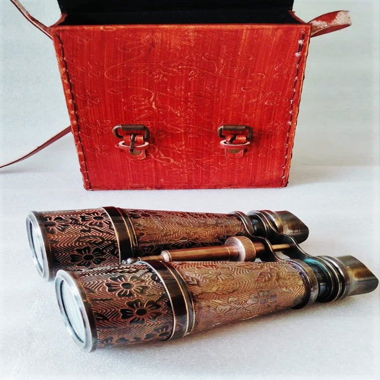 Binoculars Brass Antique Nautical Handmade Engrave Design Binoculars Beautiful Handmade Marine Binoculars Spyglass Gifts for Everyone by MUSKAN NAUTICAL STORE