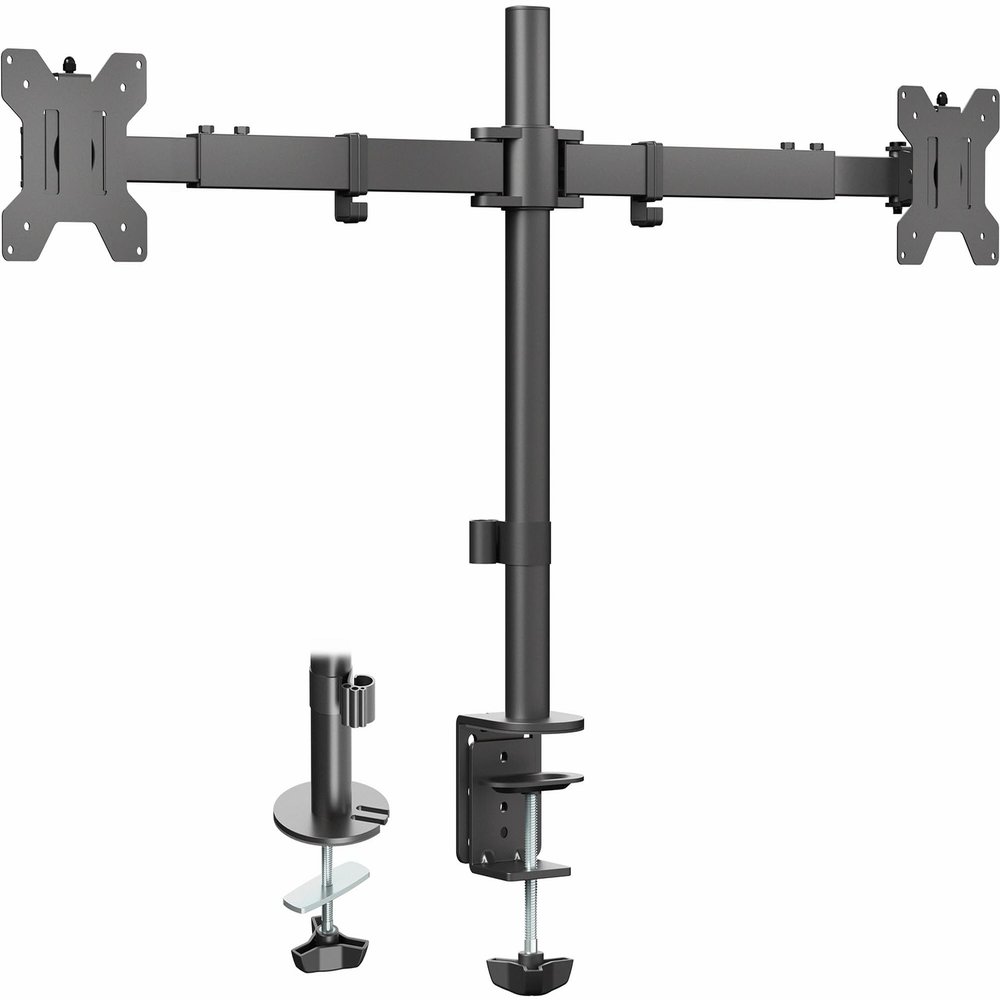 VIVO Premium Dual Ultra Wide LCD LED 27 to 38 inch Monitor Desk Mount, Heavy Duty, Adjustable Telescoping Arms, Flush Wall Setup, Fits 2 Screens, Black, STAND-TS38C
