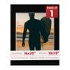 16x20 Mat Bevel Cut for 13x15 Photos - Acid Free Black with Black Core Precut Matboard With Backing Board and Crystal Clear, Self Seal Photo Mat Bag - For Pictures, Photos, Framing - 4-ply Thickness view 1