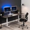 VIVO Freestanding Dual Monitor Stand with Sleek Glass Base and Adjustable Arms, Mounts 2 Screens up to 32 inch and 22 lbs Each, White, STAND-V002FGW view 2