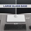 VIVO Freestanding Dual Monitor Stand with Sleek Glass Base and Adjustable Arms, Mounts 2 Screens up to 32 inch and 22 lbs Each, White, STAND-V002FGW view 3
