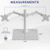 VIVO Freestanding Dual Monitor Stand with Sleek Glass Base and Adjustable Arms, Mounts 2 Screens up to 32 inch and 22 lbs Each, White, STAND-V002FGW view 4