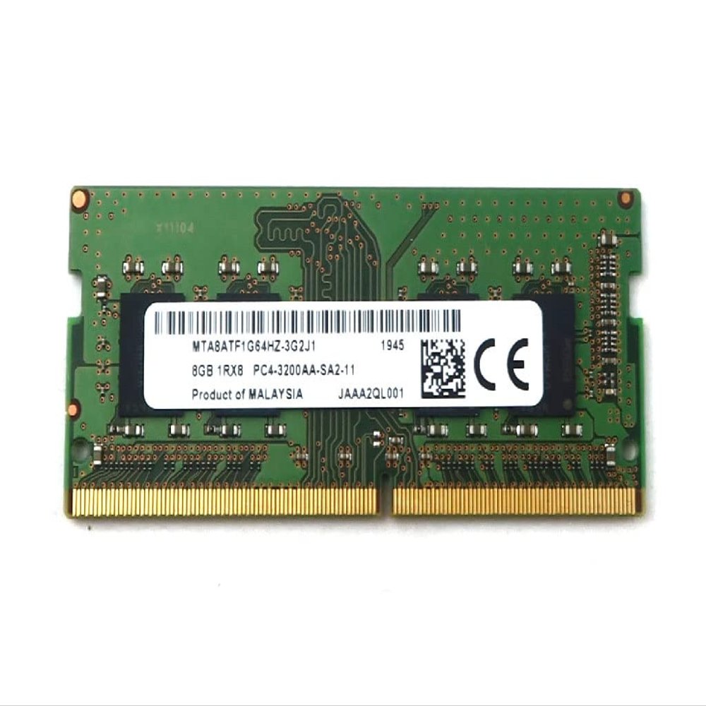 Laptop Memory Module MTA8ATF1G64HZ-3G2J1 Compatible Replacement Spare Part for Micron MTA8ATF1G64HZ 8GB 1Rx8 DDR4 SO-DIMM PC4-25600 3200MHz 260-Pin Non-ECC CL19 1.2V