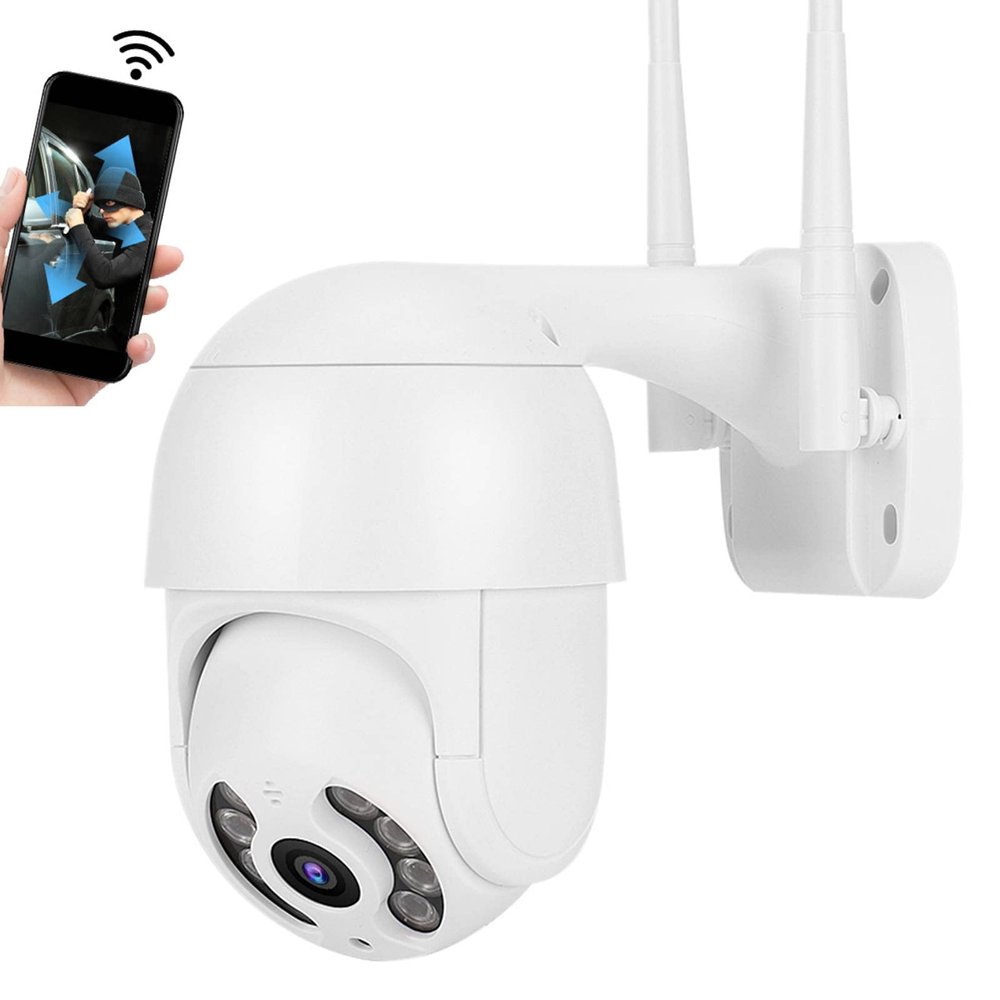 2in IP66 Proof PTZ Dome Camera - 1080P WiFi Outdoor Security Camera with Icsee, Remote Monitoring, Motion Detection, and Automatic Tracking