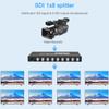 SDI Splitter 1x8 Supports SD, HD, 3G(1 Input and 8 outputs) SDI Video Splitter Box Distributor Amplifier for Video Monitoring System CCTV Security Camera view 3