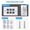 Poyiccot Outlet Wall Plate for HDMI Ethernet & USB 3.0 & Type C, 6Port 2x HDMI HDTV + 2x USB 3.0 +1x Cat6 RJ45 Ethernet + 1x Type C Keystone Connector for Cable Wall Plate Cover, White view 2