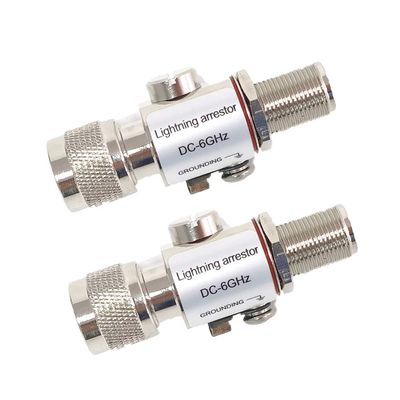 4G LTE Antenna Lightning Arrestor N Type Male to Female 50ohm 0 to 6 GHz for Outdoor Antenna (2pcs)