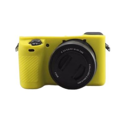 Camera Soft Silicone Case Bag Yellow Rubber Armor Skin Body Cover Protector for Sony Alpha A6100 camera