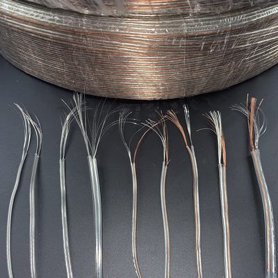 26awg Speaker Wires Copper Core Transparent Parallel CableLighting Gold Silver Crystal LED Wire Horn Signal Chandelier Flat Wire(26awg Gold Silver 30ft)