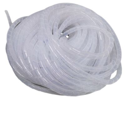 15M 49.21ft Roll 6mm Spiral Wrapping Band Cable Management White ROHS