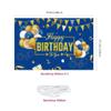 Happy Birthday Decorations Backdrop Banner Blue and Gold Happy Birthday Yard Sign Party Decorations Photography Background for Men Women Party Indoor Outdoor Decorations Supplies view 2