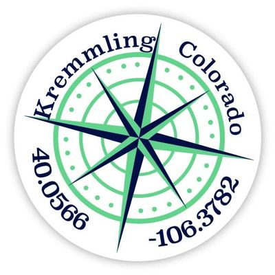 Kremmling Colorado 2-Inch Vinyl Decal Sticker Latitude Longitude Compass Design