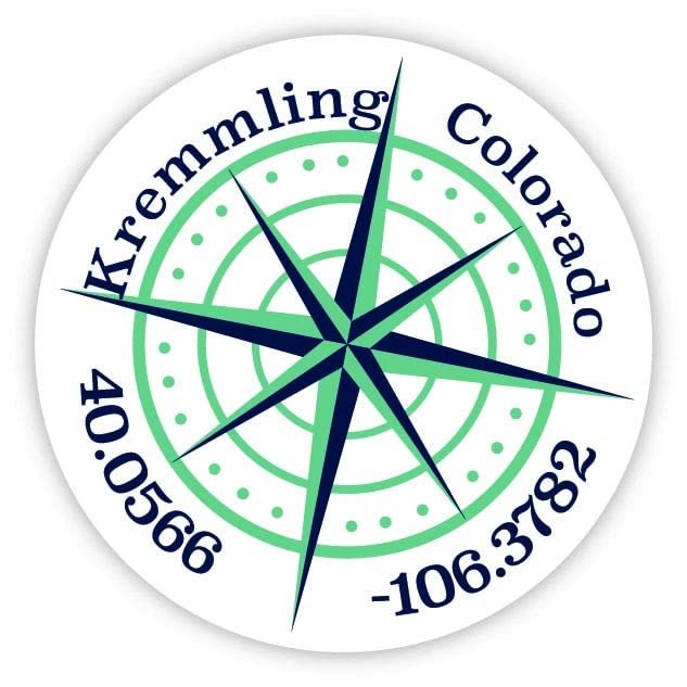 Kremmling Colorado 2-Inch Vinyl Decal Sticker Latitude Longitude Compass Design