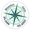 Wooster Ohio 2-Inch Vinyl Decal Sticker Latitude Longitude Compass Design view 1