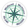 Midland Michigan 2-Inch Vinyl Decal Sticker Latitude Longitude Compass Design view 1