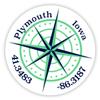 Plymouth Iowa 2-Inch Vinyl Decal Sticker Latitude Longitude Compass Design view 1