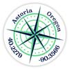 Astoria Oregon 2-Inch Vinyl Decal Sticker Latitude Longitude Compass Design view 1