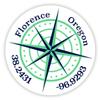 Florence Oregon 2-Inch Vinyl Decal Sticker Latitude Longitude Compass Design view 1
