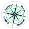 Bertram Texas 2-Inch Vinyl Decal Sticker Latitude Longitude Compass Design view 1