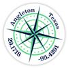 Angleton Texas 2-Inch Vinyl Decal Sticker Latitude Longitude Compass Design view 1