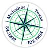 Muleshoe Texas 2-Inch Vinyl Decal Sticker Latitude Longitude Compass Design view 1