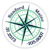Sanford Maine 2-Inch Vinyl Decal Sticker Latitude Longitude Compass Design view 1