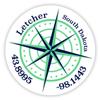 Letcher South Dakota 2-Inch Vinyl Decal Sticker Latitude Longitude Compass Design view 1