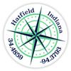 Hatfield Indiana 2-Inch Vinyl Decal Sticker Latitude Longitude Compass Design view 1