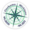 Onekama Michigan 2-Inch Vinyl Decal Sticker Latitude Longitude Compass Design view 1