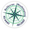 Bellevue Washington 2-Inch Vinyl Decal Sticker Latitude Longitude Compass Design view 1