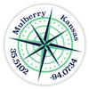 Mulberry Kansas 2-Inch Vinyl Decal Sticker Latitude Longitude Compass Design view 1