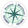 Preston Maryland 2-Inch Vinyl Decal Sticker Latitude Longitude Compass Design view 1