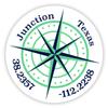 Junction Texas 2-Inch Vinyl Decal Sticker Latitude Longitude Compass Design view 1