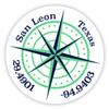 San Leon Texas 4-Inch Vinyl Decal Sticker Latitude Longitude Compass Design view 1
