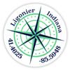 Ligonier Indiana 2-Inch Vinyl Decal Sticker Latitude Longitude Compass Design view 1