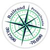 Railroad Pennsylvania 2-Inch Vinyl Decal Sticker Latitude Longitude Compass Design view 1