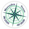 Mercedes Texas 2-Inch Vinyl Decal Sticker Latitude Longitude Compass Design view 1