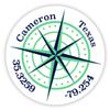 Cameron Texas 2-Inch Vinyl Decal Sticker Latitude Longitude Compass Design view 1