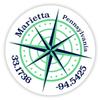 Marietta Pennsylvania 2-Inch Vinyl Decal Sticker Latitude Longitude Compass Design view 1