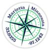 Marietta Minnesota 2-Inch Vinyl Decal Sticker Latitude Longitude Compass Design view 1