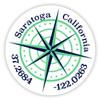 Saratoga California 2-Inch Vinyl Decal Sticker Latitude Longitude Compass Design view 1