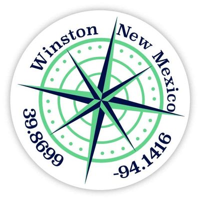 Winston New Mexico 2-Inch Vinyl Decal Sticker Latitude Longitude Compass Design