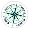 Narrows Virginia 2-Inch Vinyl Decal Sticker Latitude Longitude Compass Design view 1
