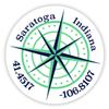 Saratoga Indiana 2-Inch Vinyl Decal Sticker Latitude Longitude Compass Design view 1